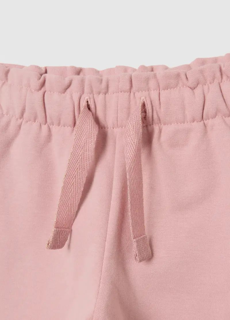 Pantaloni Rosa Da Bimba In Cotone Elasticizzato Con Ricami Floreali, Bambina, Rosa miniatura 3