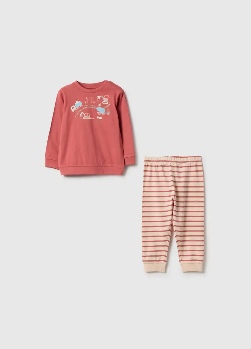 Pigiama A Righe Multicolor Da Neonato In Puro Cotone Regular Fit, Bambino, Multicolor