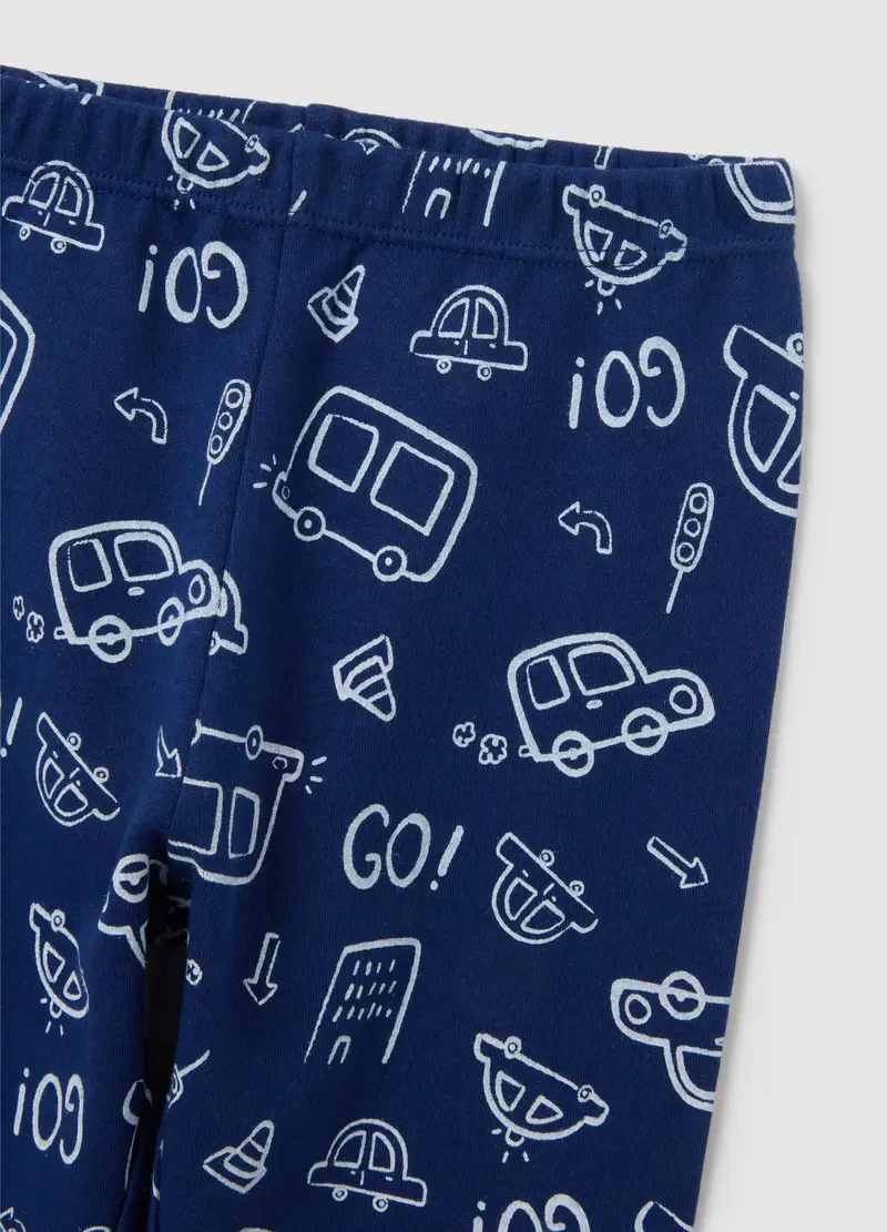 FAGOTTINO, Pigiama Bianco E Blu Con Stampa Macchine, Bambino, Bianco, Taglia: 9-12 miniatura 3