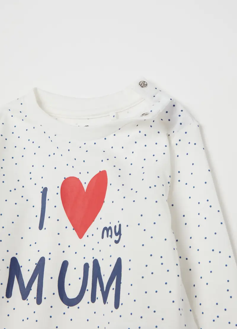 Pigiama Con Stampa I Love Mum, Unisex, Multicolor miniatura 3