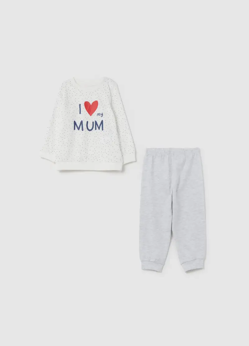 Pigiama Con Stampa I Love Mum, Unisex, Multicolor