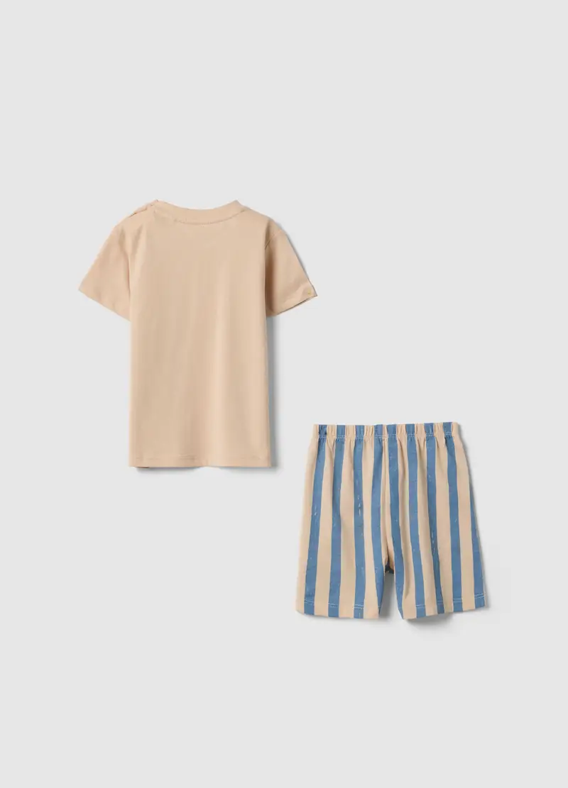 Pigiama Corto In Puro Cotone Multicolor Da Neonato Con Dinosauri, Bambino, Multicolor miniatura 2