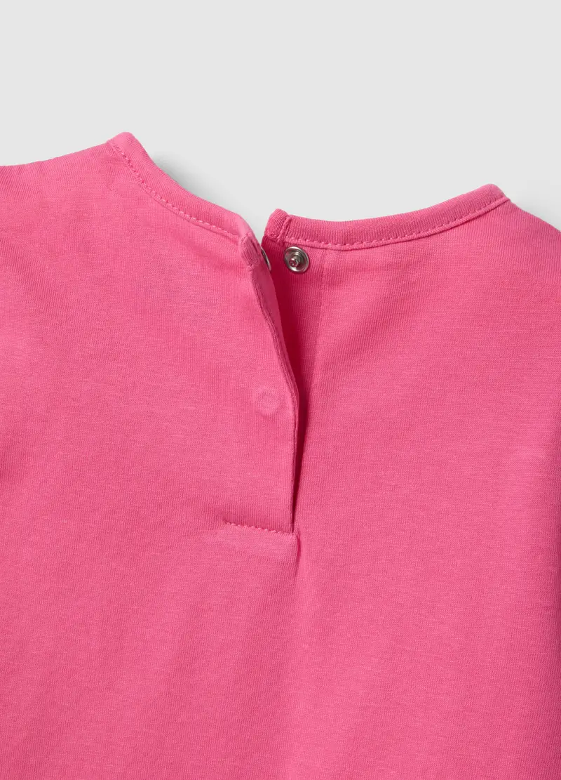 Pigiama Corto In Puro Cotone Rosa Da Neonata Con Disegni, Bambina, Rosa miniatura 3