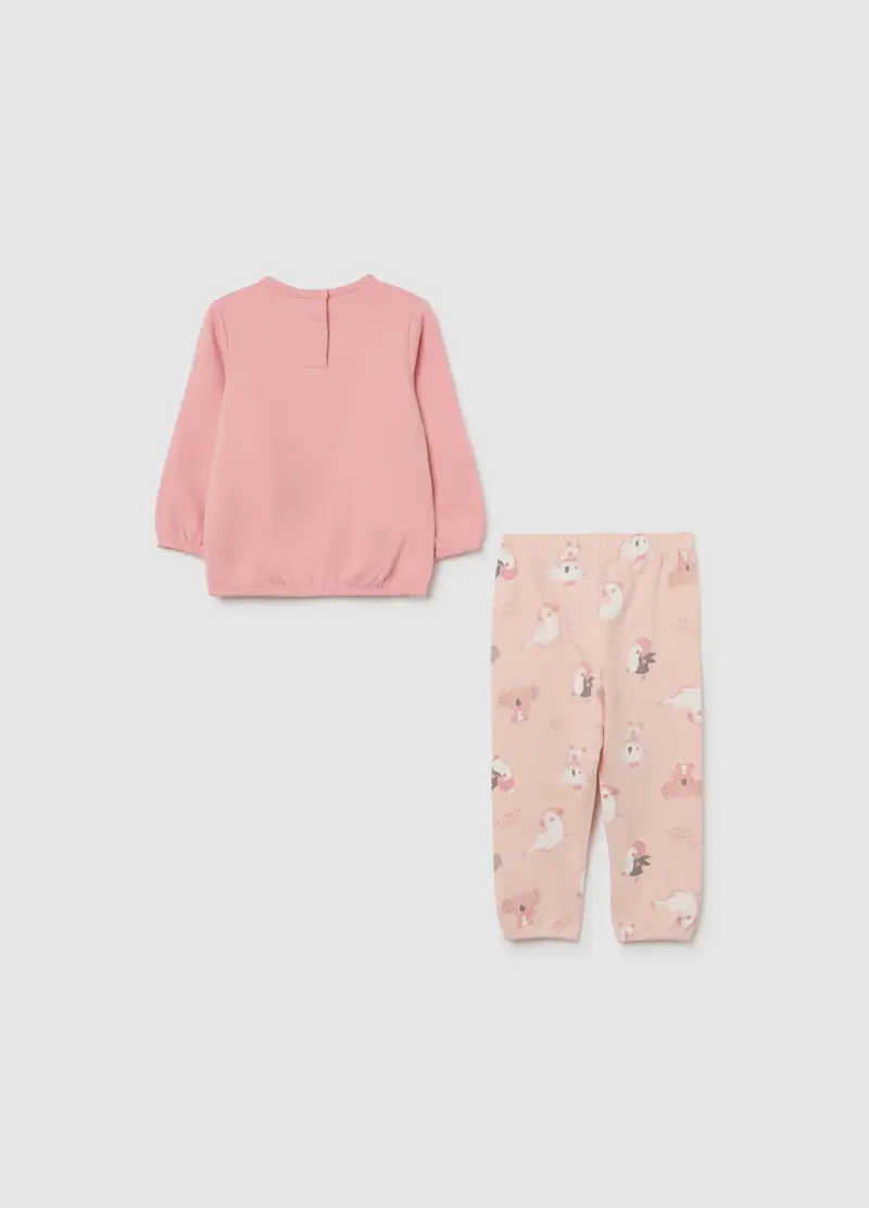 Pigiama Da Bambina In Puro Cotone Rosa Regular Fit, Rosa miniatura 2