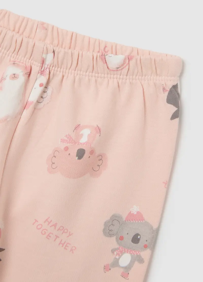 Pigiama Da Bambina In Puro Cotone Rosa Regular Fit, Rosa miniatura 3