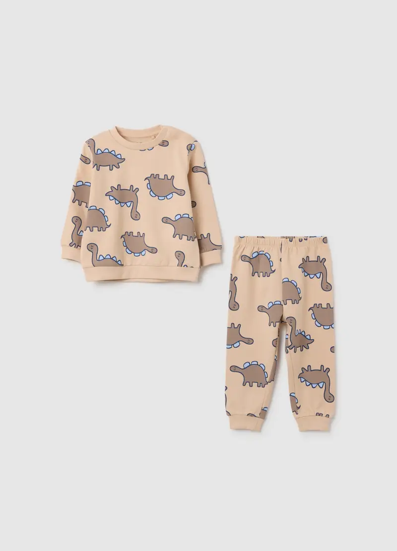 Pigiama Da Neonato In Puro Cotone Beige Regular Fit, Bambino, Beige