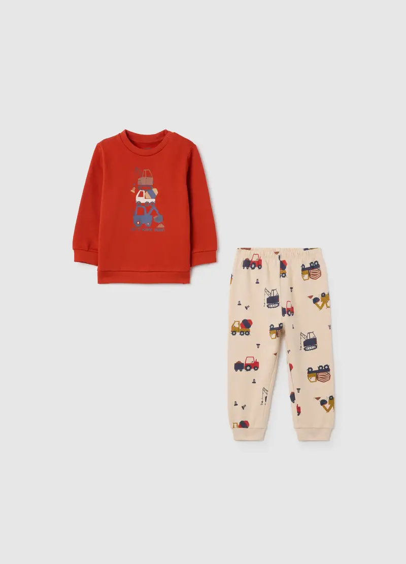 Pigiama Da Neonato In Puro Cotone Multicolor Con Stampa, Bambino, Multicolor