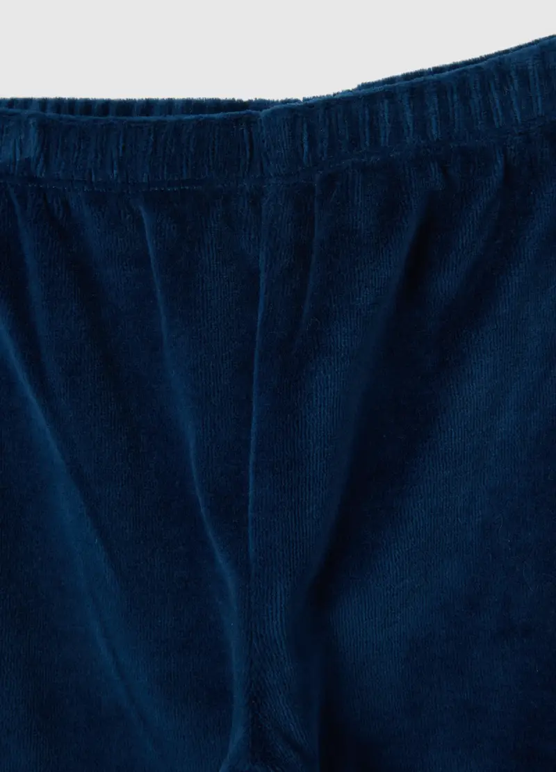 Pigiama Da Neonato In Velour Blu Regular Fit Con Grafiche, Bambino, Blu miniatura 3