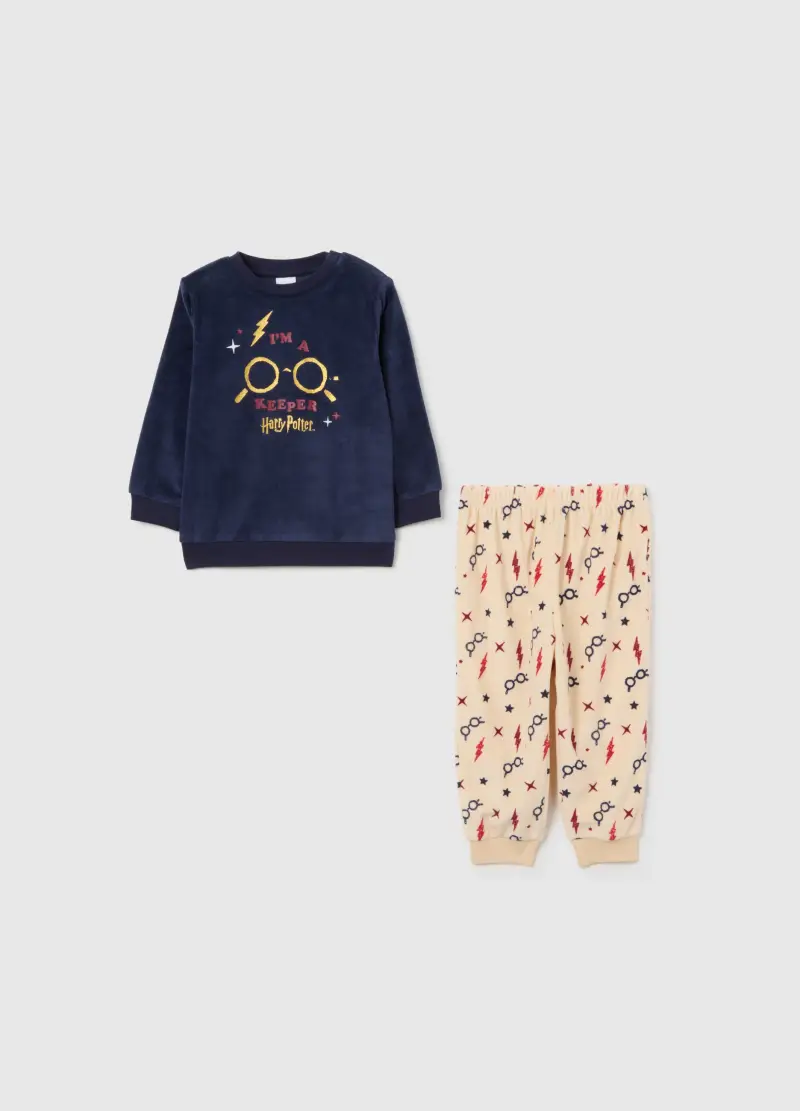 Pigiama Da Neonato In Velour Multicolor Regular Fit Di Harry Potter, Unisex, Multicolor