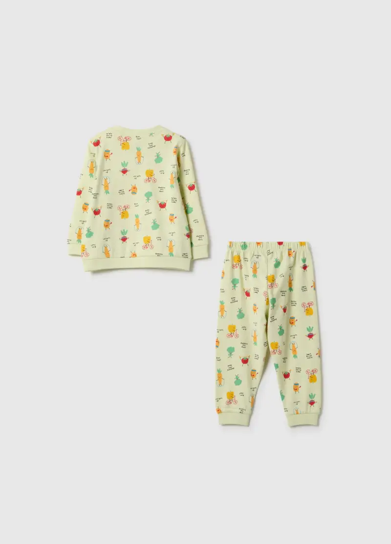 Pigiama Giallo Da Neonato In Puro Cotone Regular Fit Con Stampe, Bambino, Giallo miniatura 2