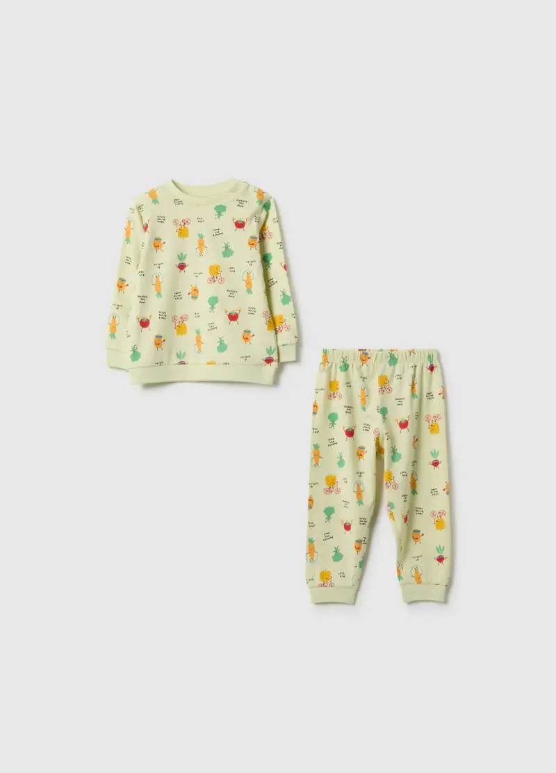 Pigiama Giallo Da Neonato In Puro Cotone Regular Fit Con Stampe, Bambino, Giallo