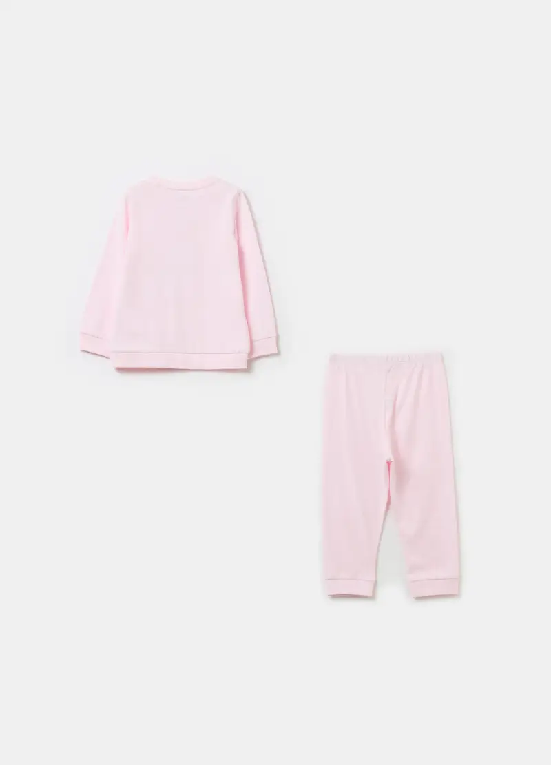 Pigiama In Cotone Bio Con Stampa, Bambina, Rosa miniatura 2