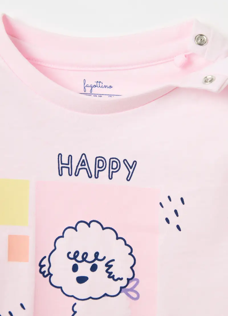 Pigiama In Cotone Bio Con Stampa, Bambina, Rosa miniatura 3