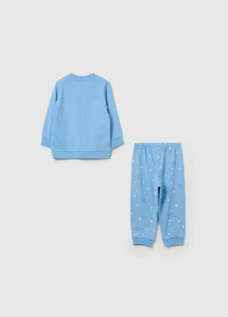 Pigiama In Cotone Bio Con Stampa Bugs Bunny, Bambino, Azzurro miniatura 2