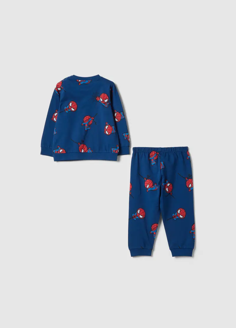 Pigiama In Puro Cotone Blu Da Neonato Regular Fit Con Stampe Spider-man, Bambino, Blu miniatura 2