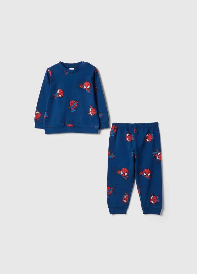 Pigiama In Puro Cotone Blu Da Neonato Regular Fit Con Stampe Spider-man, Bambino, Blu