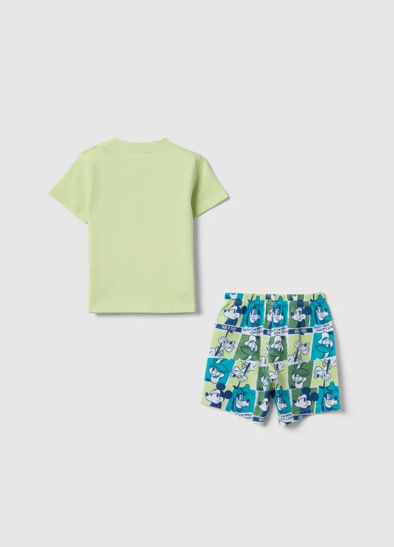 Pigiama In Puro Cotone Multicolor Con Stampa Mickey Mouse Per Neonati, Bambino, Multicolor miniatura 2