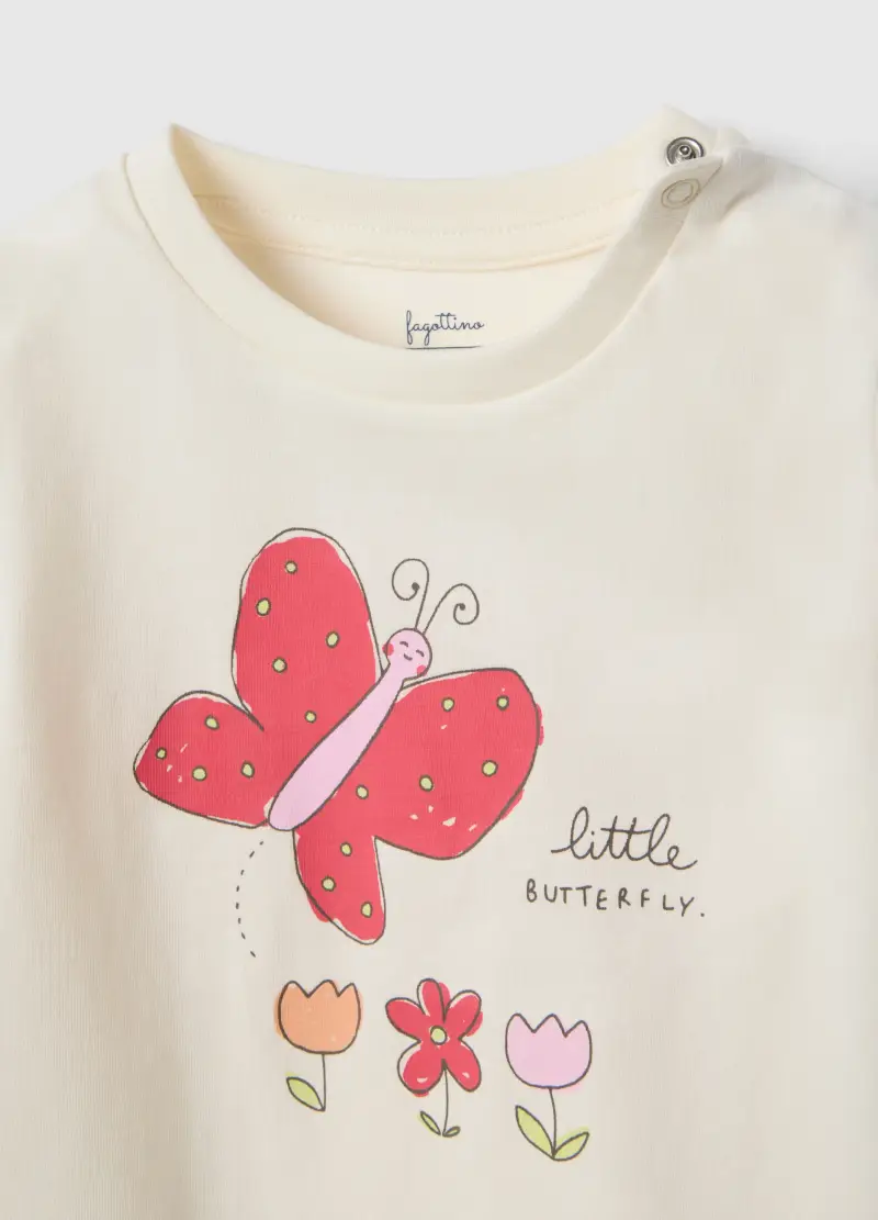 Pigiama In Puro Cotone Multicolor Da Neonata Regular Fit Con Farfalla, Bambina, Multicolor miniatura 3