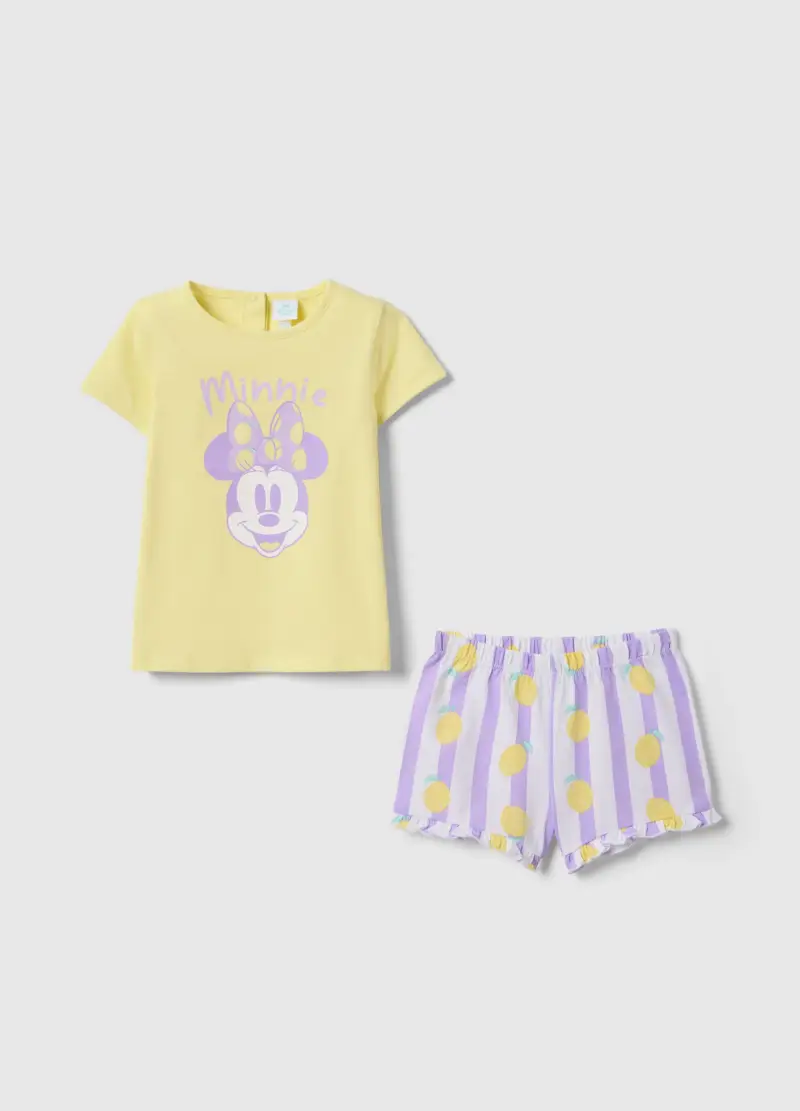 Pigiama In Puro Cotone Multicolor Da Neonata Regular Fit Con Minnie, Bambina, Multicolor