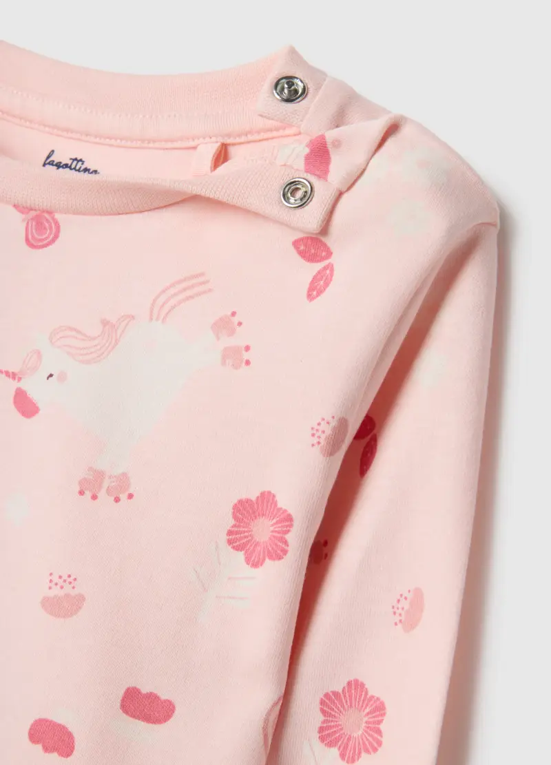 Pigiama In Puro Cotone Multicolor Da Neonata Regular Fit Con Unicorni, Bambina, Multicolor miniatura 3