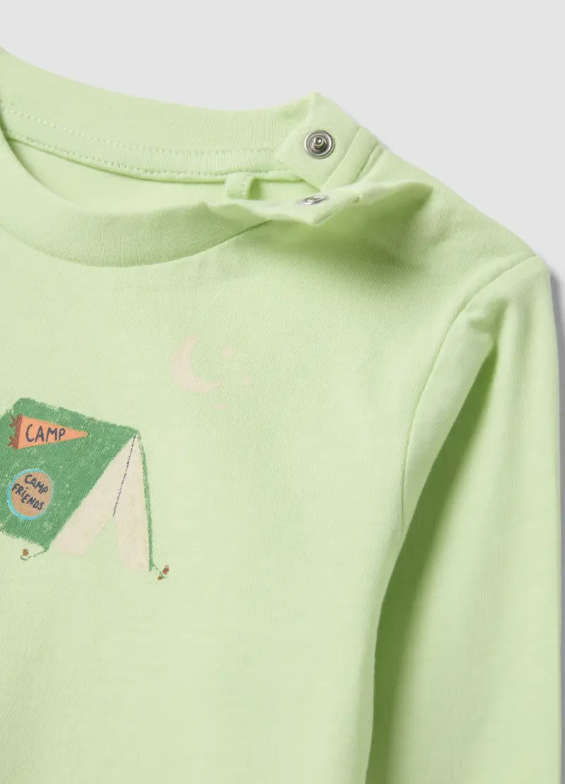 Pigiama In Puro Cotone Multicolor Da Neonato Con Stampe Camping, Bambino, Multicolor miniatura 3