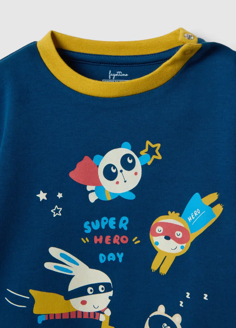 Pigiama In Puro Cotone Multicolor Da Neonato Regular Fit Con Supereroi, Bambino, Multicolor miniatura 3