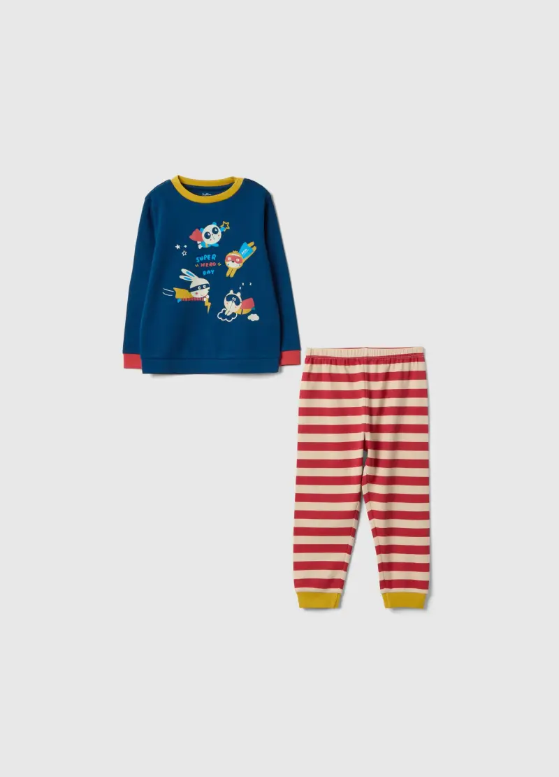 Pigiama In Puro Cotone Multicolor Da Neonato Regular Fit Con Supereroi, Bambino, Multicolor