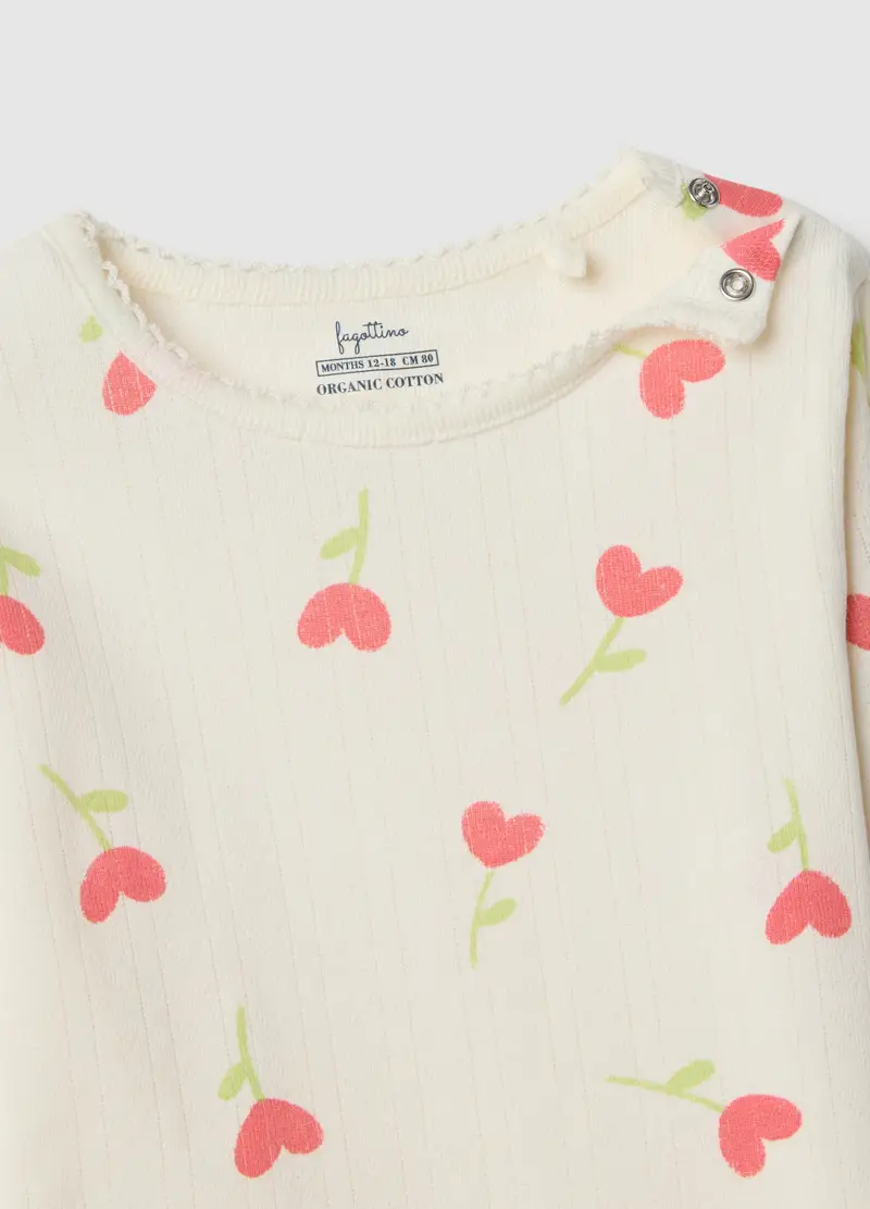 Pigiama In Puro Cotone Multicolor Regular Fit Con Cuori Per Neonate, Bambina, Multicolor miniatura 2