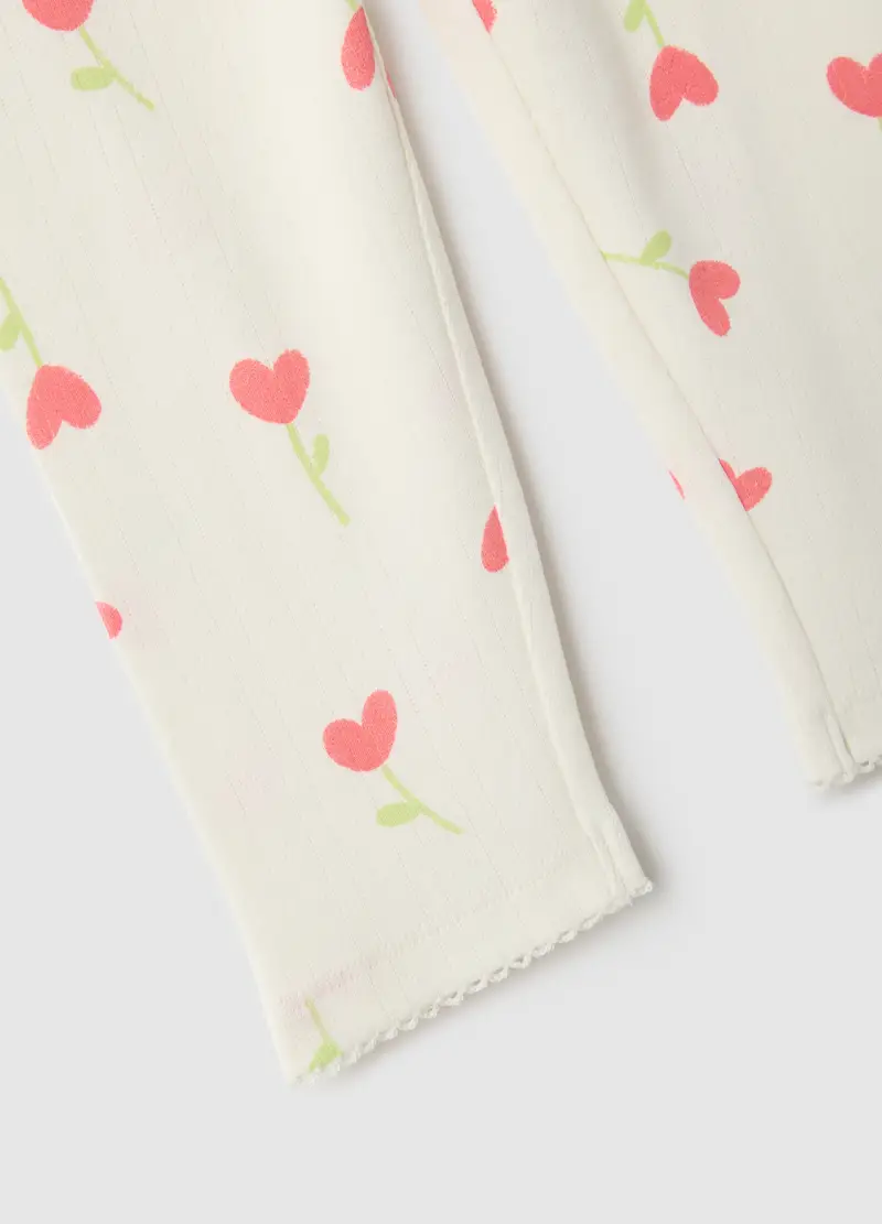 Pigiama In Puro Cotone Multicolor Regular Fit Con Cuori Per Neonate, Bambina, Multicolor miniatura 3