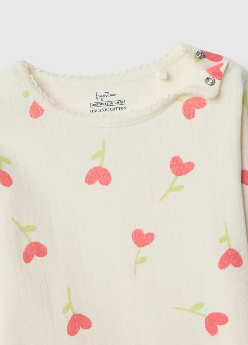 Pigiama In Puro Cotone Multicolor Regular Fit Con Cuori Per Neonate, Bambina, Multicolor miniatura 2