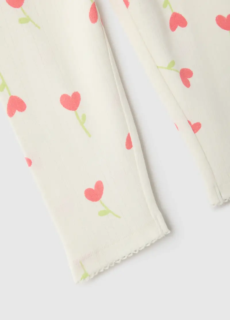 Pigiama In Puro Cotone Multicolor Regular Fit Con Cuori Per Neonate, Bambina, Multicolor miniatura 3