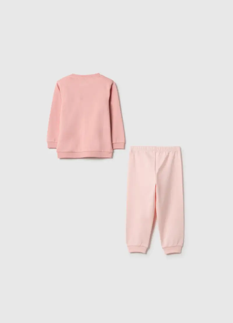 Pigiama In Puro Cotone Rosa Da Neonata Regular Fit Con Stampa, Bambina, Rosa miniatura 2