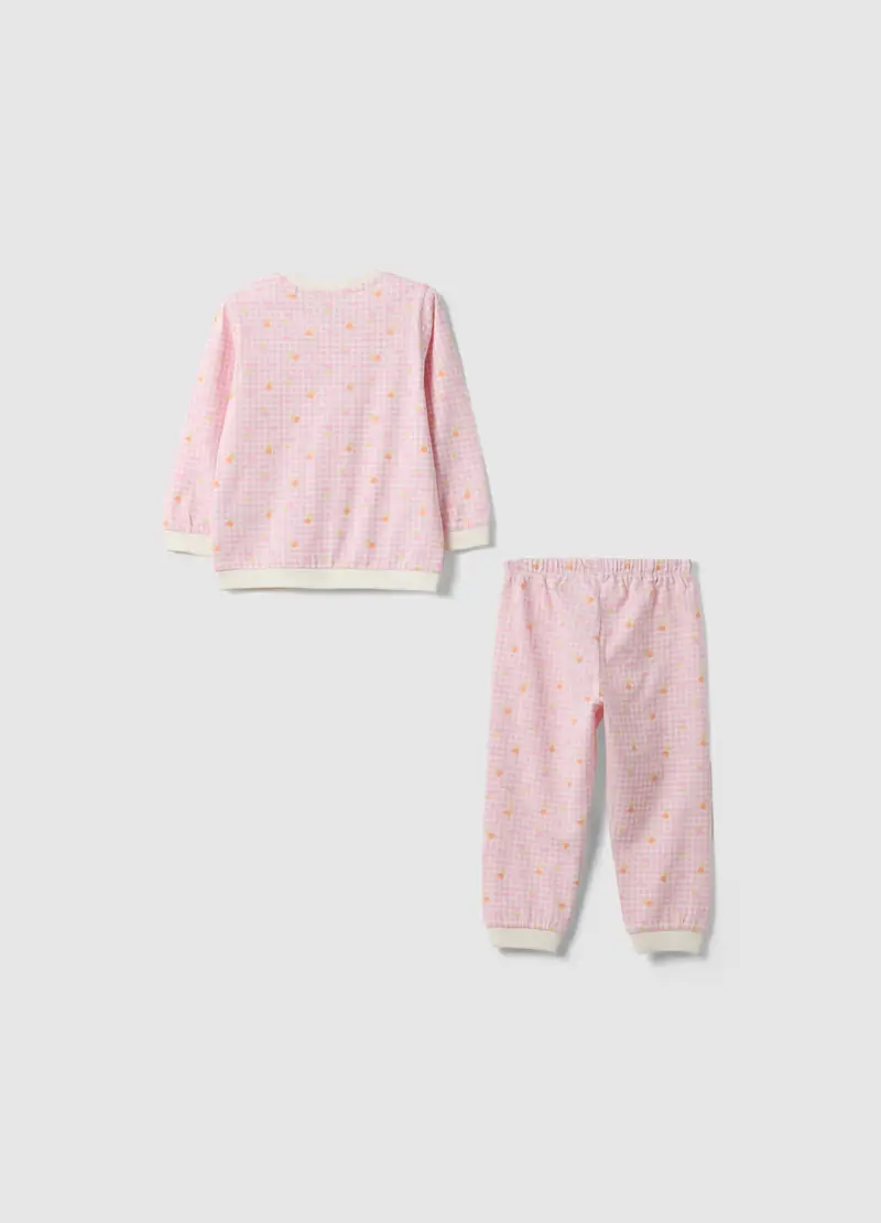Pigiama In Puro Cotone Rosa Regular Fit Per Bimba, Bambina, Rosa miniatura 2