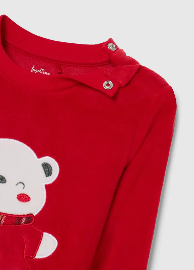 Pigiama Multicolor Da Neonata In Velour Con Stampa, Bambina, Multicolor miniatura 3