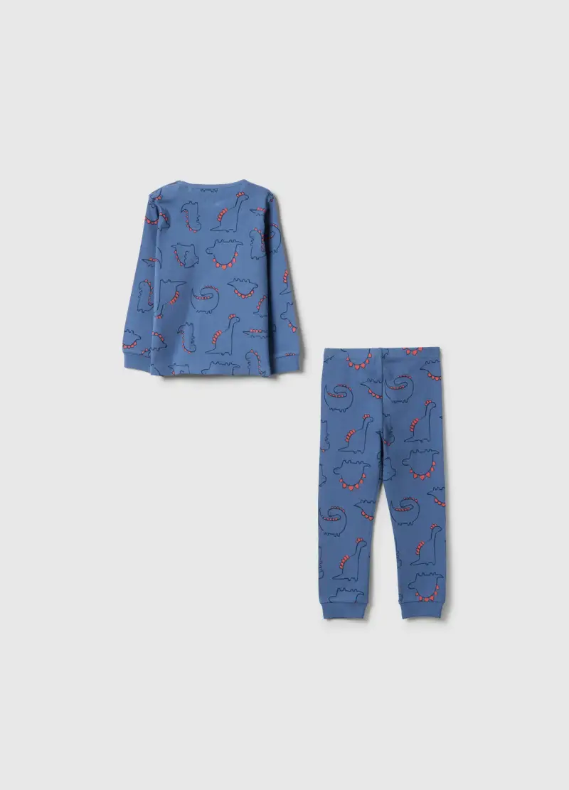 Pigiama Per Neonati In Misto Cotone Blu Regular Fit Con Dinosauri, Bambino, Blu miniatura 2