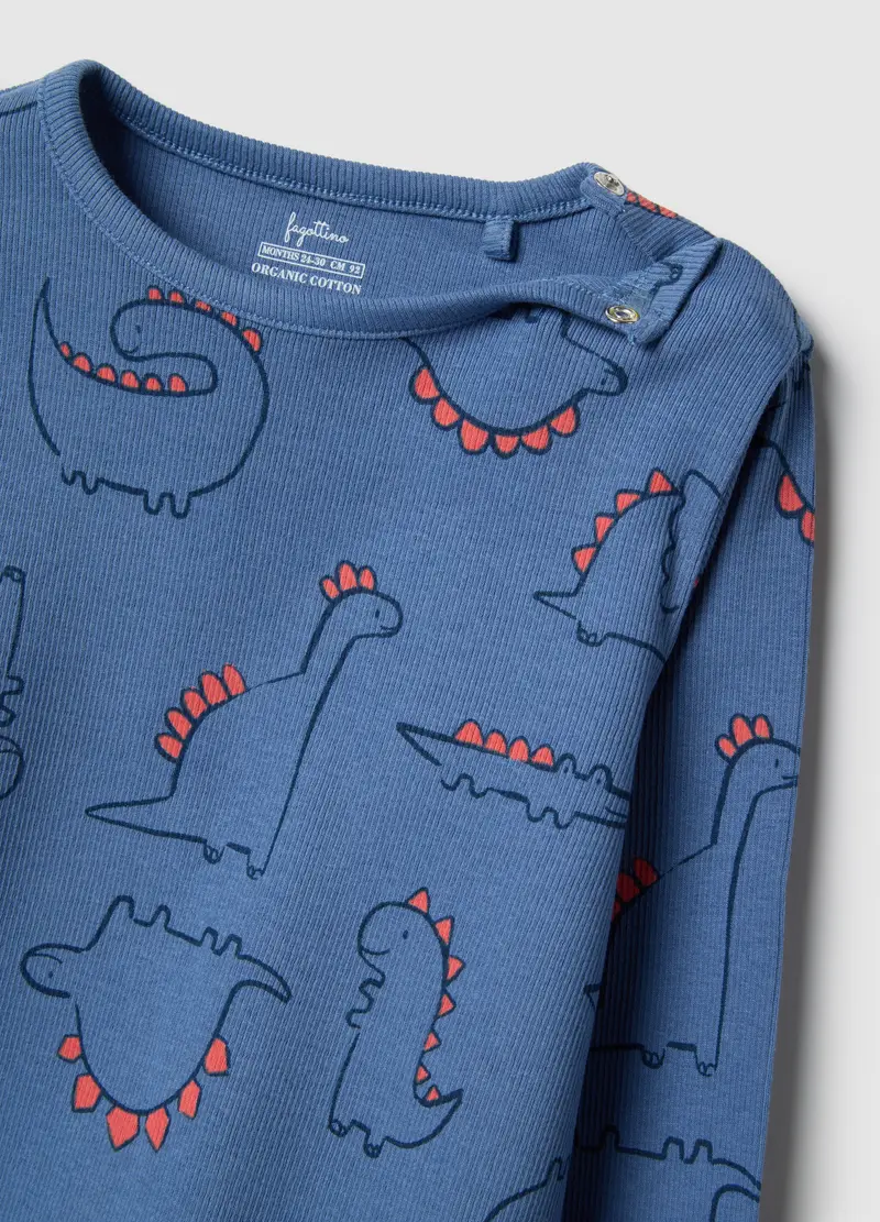 Pigiama Per Neonati In Misto Cotone Blu Regular Fit Con Dinosauri, Bambino, Blu miniatura 3