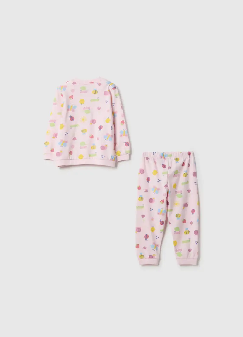Pigiama Rosa Da Neonata In Puro Cotone Regular Fit Con Stampe, Bambina, Rosa miniatura 2