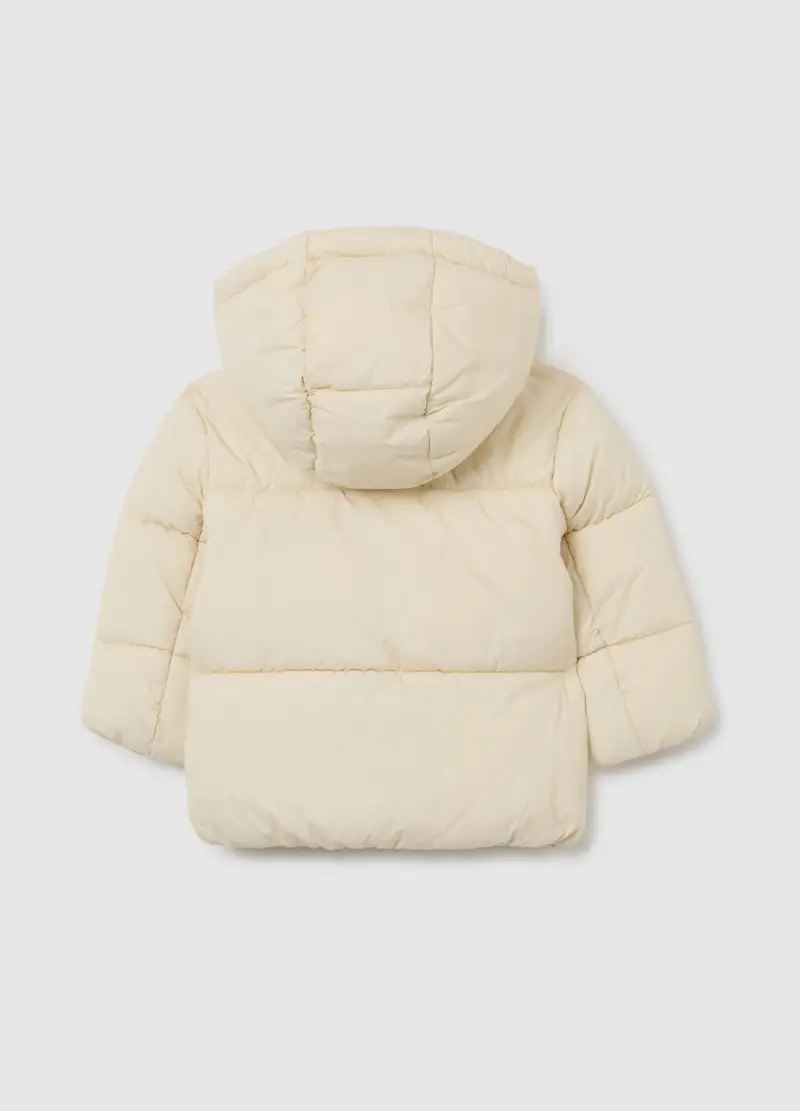 Piumino The Iconic Puffer Bianco Panna Da Bambina Con Cappuccio, Bianco miniatura 2