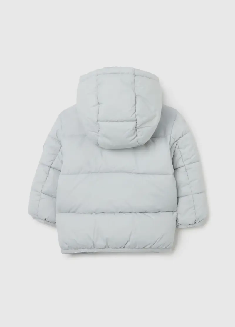 Piumino The Iconic Puffer Grigio Chiaro Da Bambino Con Cappuccio, Grigio miniatura 2