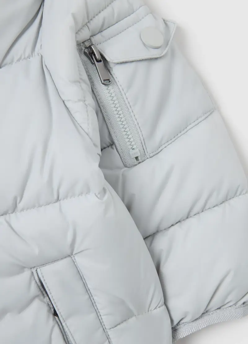 Piumino The Iconic Puffer Grigio Chiaro Da Bambino Con Cappuccio, Grigio miniatura 3