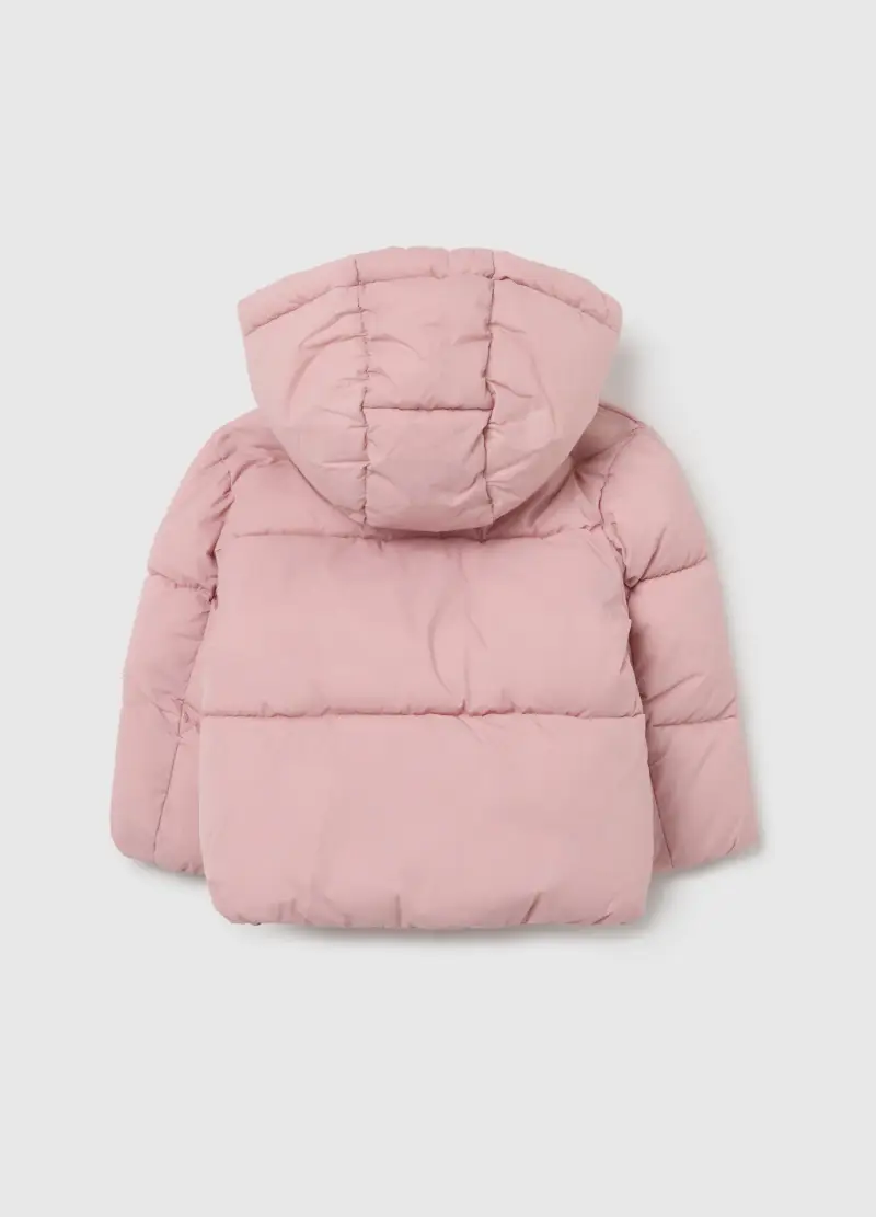Piumino The Iconic Puffer Rosa Da Bambina Con Cappuccio, Rosa miniatura 2