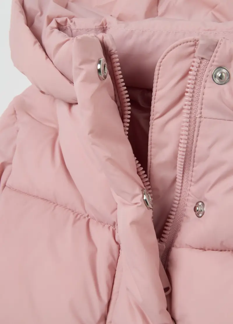 Piumino The Iconic Puffer Rosa Da Bambina Con Cappuccio, Rosa miniatura 3