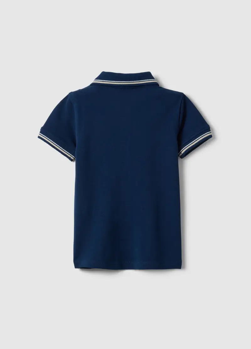 Polo A Maniche Corte In Puro Cotone Blu Da Bimbo Regular Fit, Bambino, Blu miniatura 2
