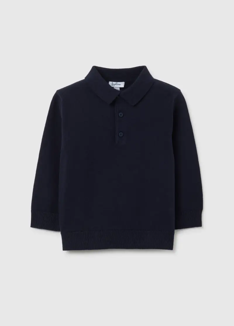 Polo Da Neonato In Puro Cotone Blu Regular Fit, Bambino, Blu