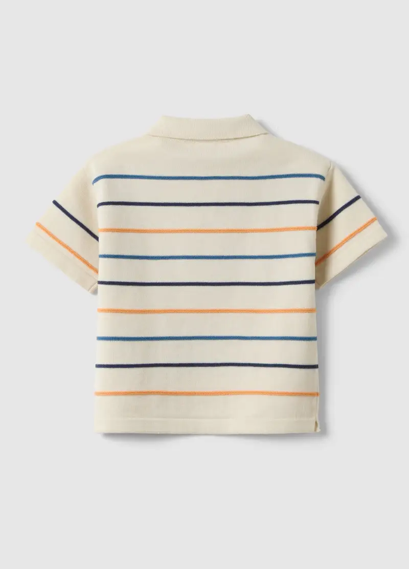 Polo In Puro Cotone A Righe Multicolor Da Bimbo Regular Fit, Bambino, Multicolor miniatura 2