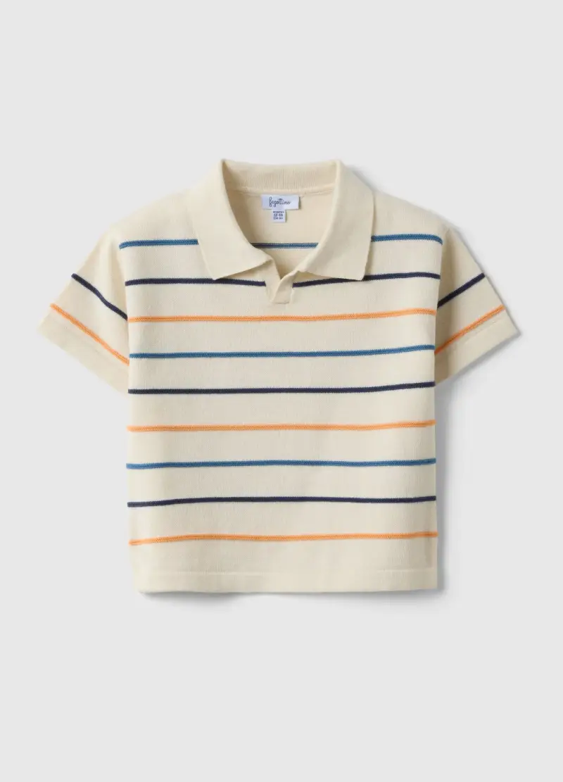 Polo In Puro Cotone A Righe Multicolor Da Bimbo Regular Fit, Bambino, Multicolor