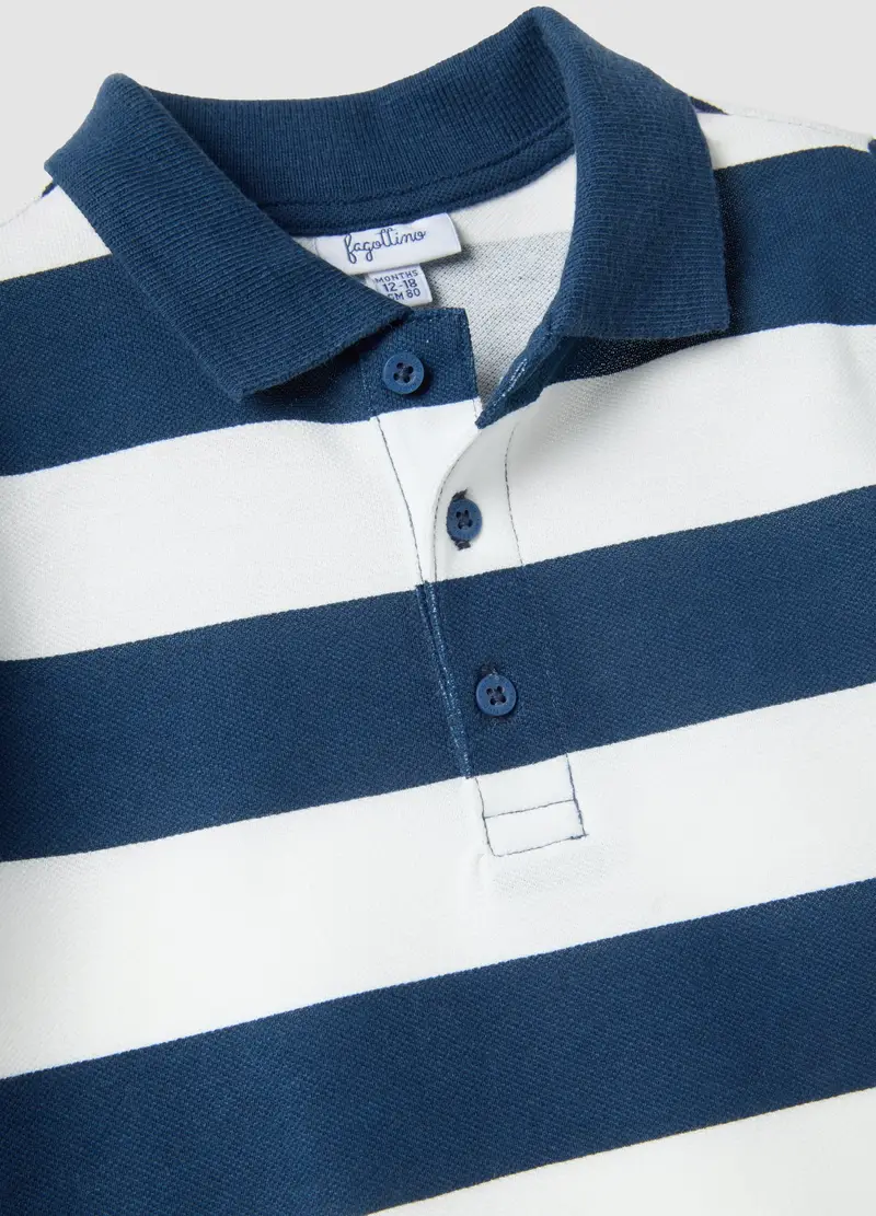 Polo In Puro Cotone A Righe Multicolor Da Bimbo Regular Fit, Bambino, Multicolor miniatura 3