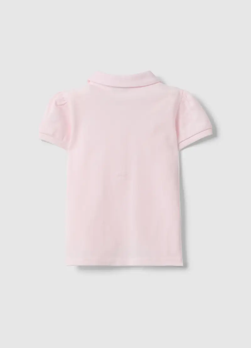 Polo In Puro Cotone Rosa Da Bimba Regular Fit Con Volant, Bambina, Rosa miniatura 2