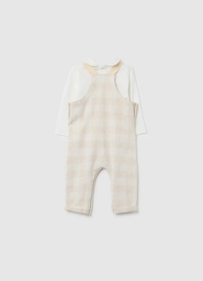 Salopette Da Neonato In Cotone Multicolor Con Orsetto, Multicolor miniatura 2