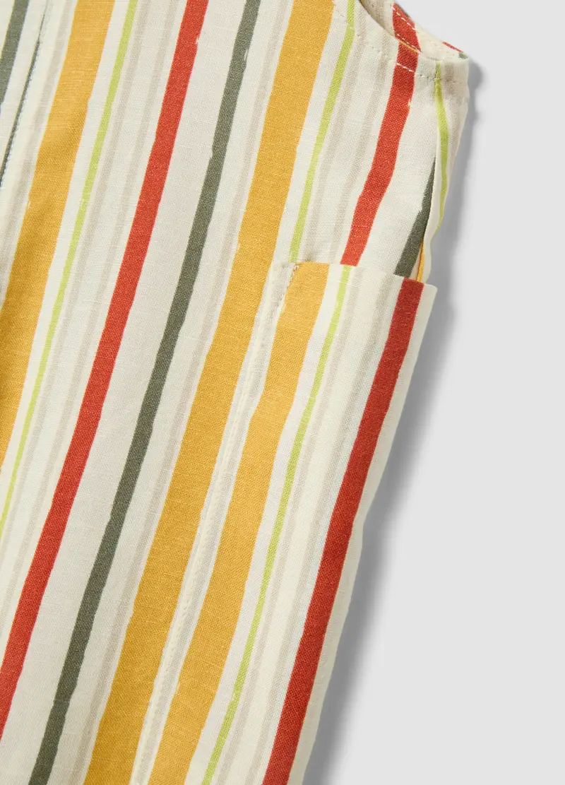 Salopette In Misto Viscosa A Righe Multicolor Da Bimbo Regular Fit, Bambino, Multicolor miniatura 3